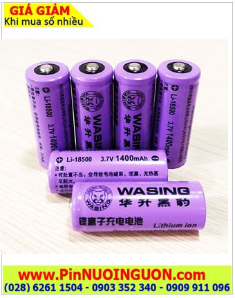 WASING Li-18500; Pin sạc 3.7v 18500 Wasing Li-18500 (1400mAh) (18mmx50mm) chính hãng